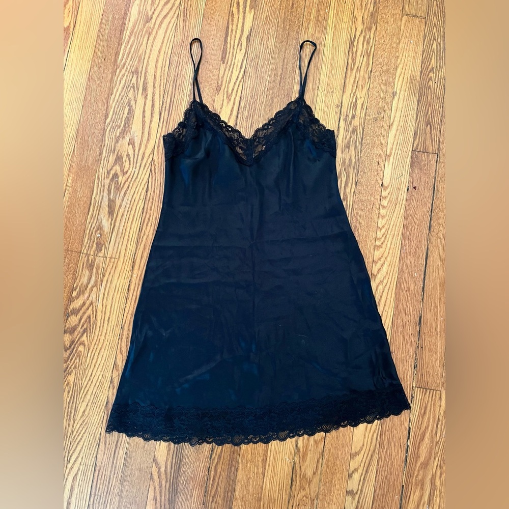 Intimissimi Black Silk Lace Edge Dress / Slip